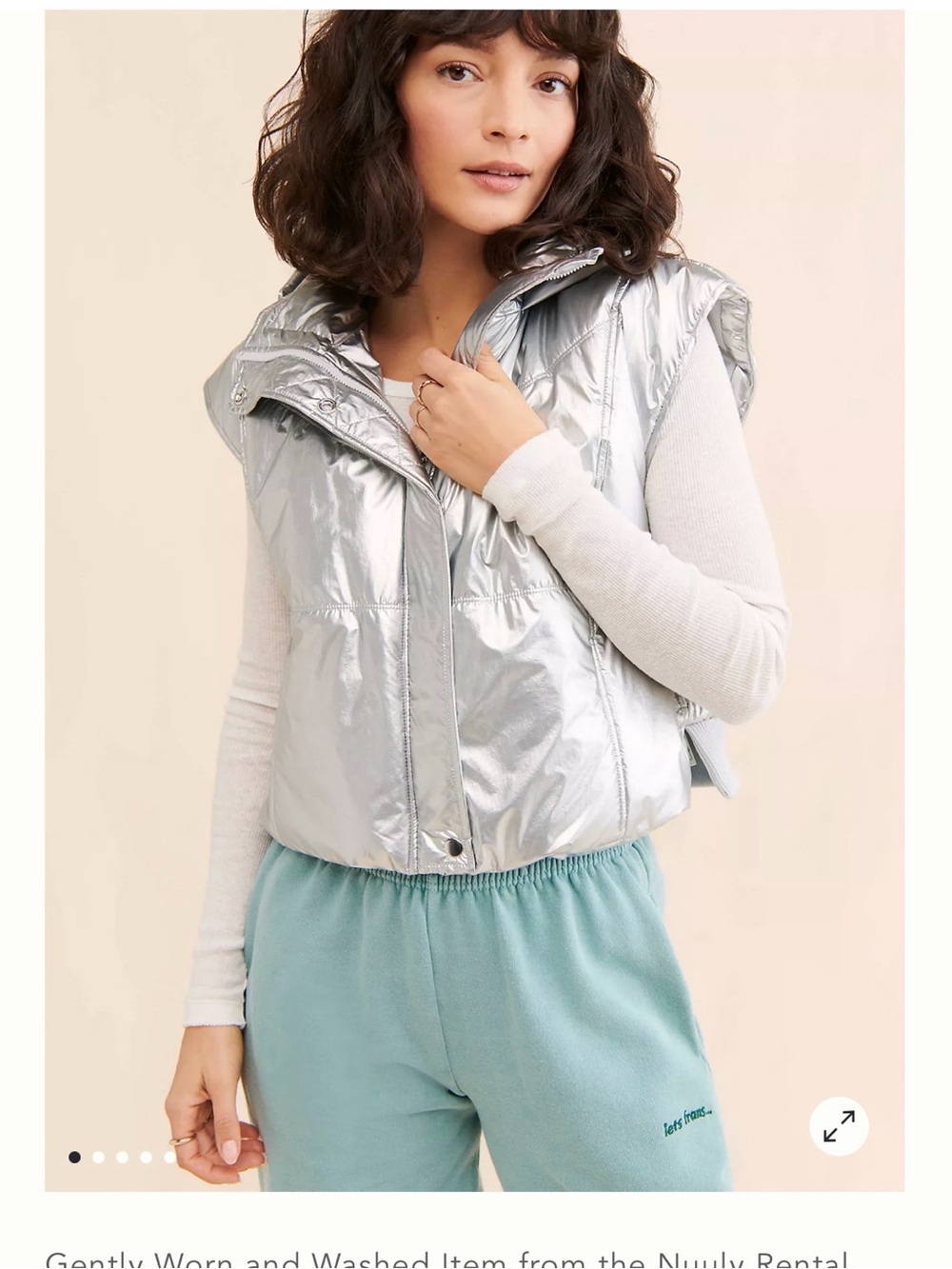 Anthropologie silver metallic vest